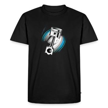 La force du piston en action - T-shirt Premium bio Homme - noir - Devant - Nico (187cm)