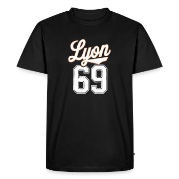 Lyon 69 - T-shirt Premium bio Homme - noir - Devant - Nico (187cm)