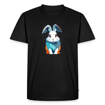 Rabbit Vector Art with Vibrant Colors Illustration - Men's Premium Organic T-Shirt - black - Front - Nico (187cm)