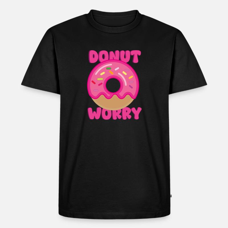 Donut-Sorge - Männer Premium Bio T-Shirt - Schwarz