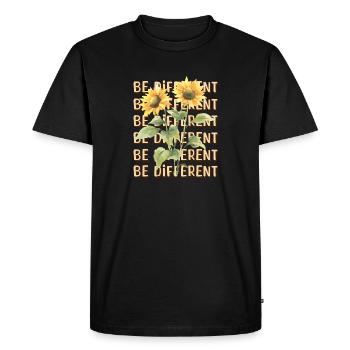 BE DIFFERENT Sunflower Self Love Positivity - Men's Premium Organic T-Shirt - black - Front - Nico (187cm)