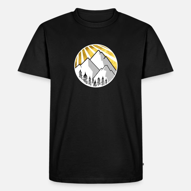 moutain - Männer Premium Bio T-Shirt - Schwarz