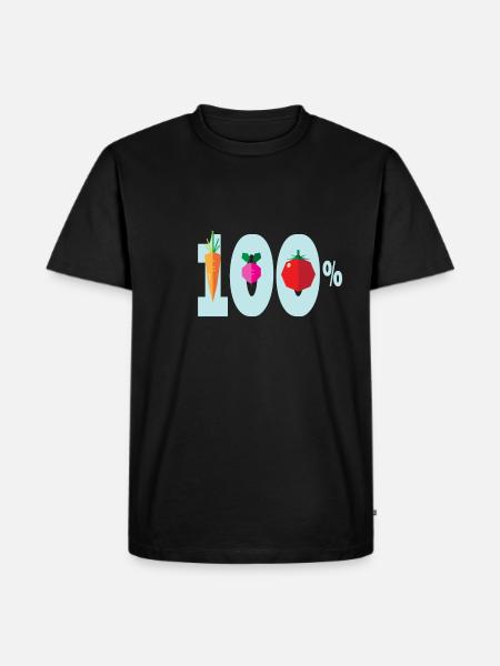 100 percent vegetarian - gift - Men's Premium Organic T-Shirt - black