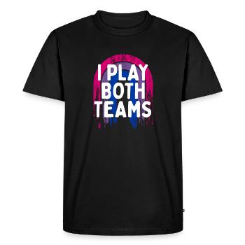 Je joue les deux équipes Bisexuel LGBTQ Bi Pride Dating - T-shirt Premium bio Homme - noir - Devant - Nico (187cm)