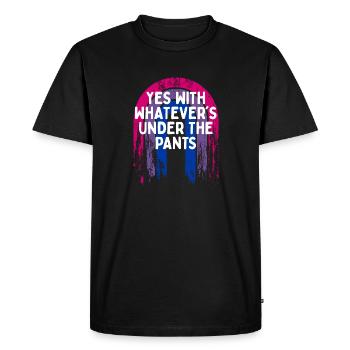 Whatever's Under the Pants Bisexual LGBTQ Bi - Men's Premium Organic T-Shirt - black - Front - Nico (187cm)