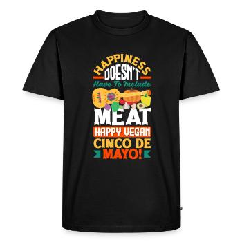 Le bonheur n’a pas besoin d’inclure de la viande Végétalien - T-shirt Premium bio Homme - noir - Devant - Nico (187cm)