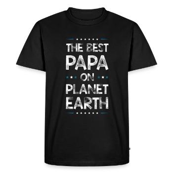 Meilleure citation de papa Fête des pères - T-shirt Premium bio Homme - noir - Devant - Nico (187cm)