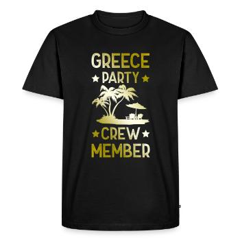 Greece Party Crew - Men's Premium Organic T-Shirt - black - Front - Nico (187cm)