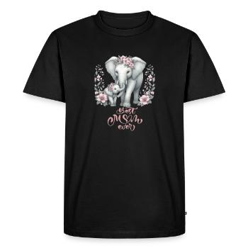 Meilleure maman de tous les temps éléphant Couronne florale maternité - T-shirt Premium bio Homme - noir - Devant - Nico (187cm)