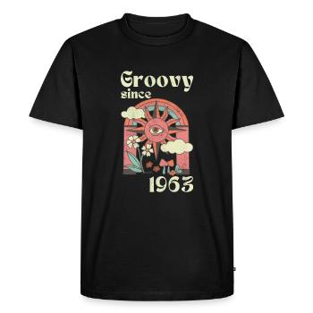 Groovy depuis 1963 avec des graphismes rétro - T-shirt Premium bio Homme - noir - Devant - Nico (187cm)