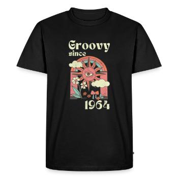 Groovy depuis 1966 avec des graphismes rétro - T-shirt Premium bio Homme - noir - Devant - Nico (187cm)