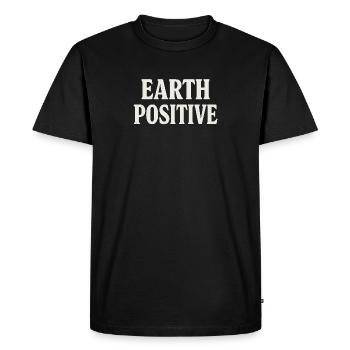 Typographie audacieuse positive pour la terre - T-shirt Premium bio Homme - noir - Devant - Nico (187cm)