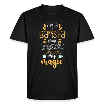 Espresso Caffeine Portafilter - Men's Premium Organic T-Shirt - black - Front - Nico (187cm)