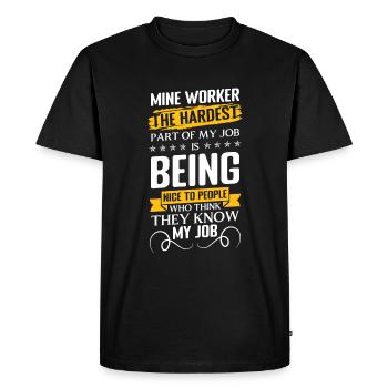 Mineurs Travailleurs Miners Mine - T-shirt Premium bio Homme - noir - Devant - Nico (187cm)