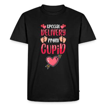 Bébé ventre mère Femme enceinte progéniture - T-shirt Premium bio Homme - noir - Devant - Nico (187cm)