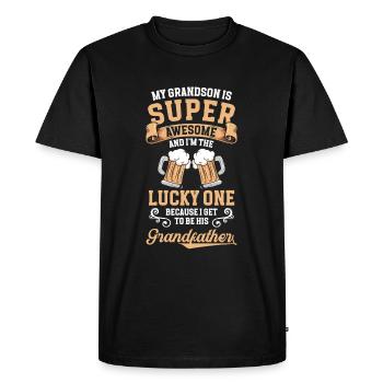 Grand-mère Petit-enfant Naissance - T-shirt Premium bio Homme - noir - Devant - Nico (187cm)