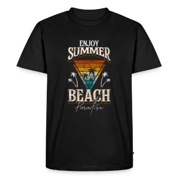 Vacation, Waves, Surfing, Travel - Men's Premium Organic T-Shirt - black - Front - Nico (187cm)