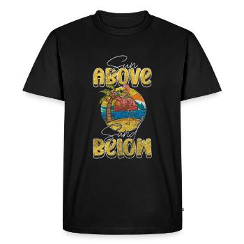 Palmiers d’été Loisirs de vacances d’été - T-shirt Premium bio Homme - noir - Devant - Nico (187cm)