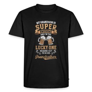 Grands-parents Petit-enfant - T-shirt Premium bio Homme - noir - Devant - Nico (187cm)