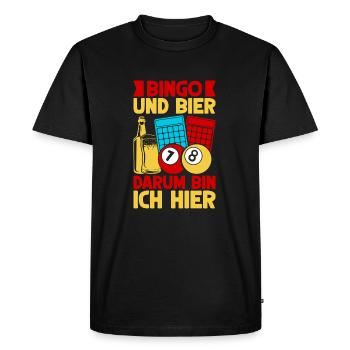 Bingo Game Bingo & Beer Why I'm Here Bingo - Men's Premium Organic T-Shirt - black - Front - Nico (187cm)