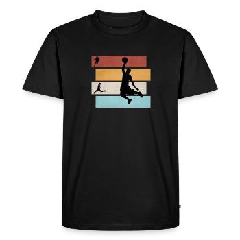 Joueurs de basket-ball - T-shirt Premium bio Homme - noir - Devant - Nico (187cm)