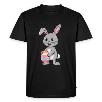 Lapin de Pâques de dessin animé animalier - T-shirt Premium bio Homme - noir - Devant - Nico (187cm)