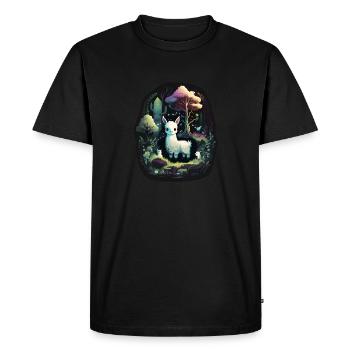 Doux Lama - T-shirt Premium bio Homme - noir - Devant - Nico (187cm)