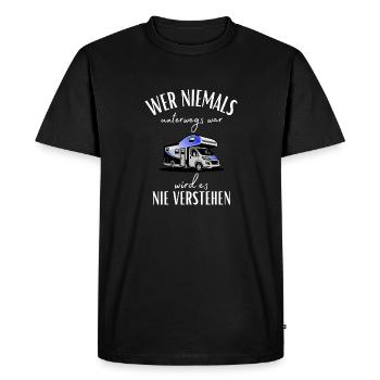 Camper und Wohnmobil Spruch-Lustiges Camper Motiv - Männer Premium Bio T-Shirt - Schwarz - Vorne - Nico (187cm)