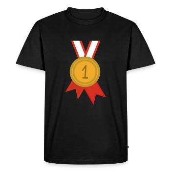 Medal First Place Sport - Men's Premium Organic T-Shirt - black - Front - Nico (187cm)