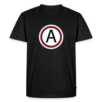 Lettre a - T-shirt Premium bio Homme - noir - Devant - Nico (187cm)