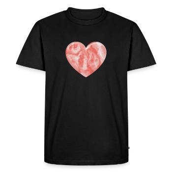 Coeur de marbre rose - T-shirt Premium bio Homme - noir - Devant - Nico (187cm)