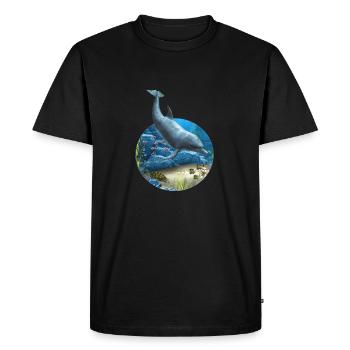 Le monde des dauphins - T-shirt Premium bio Homme - noir - Devant - Nico (187cm)