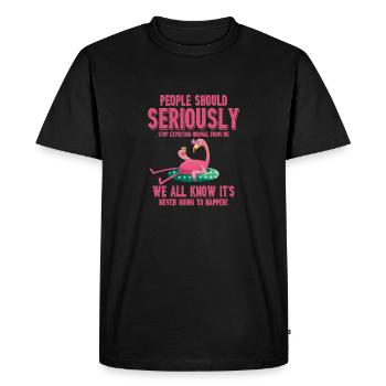 Cool Flamingo - Men's Premium Organic T-Shirt - black - Front - Nico (187cm)