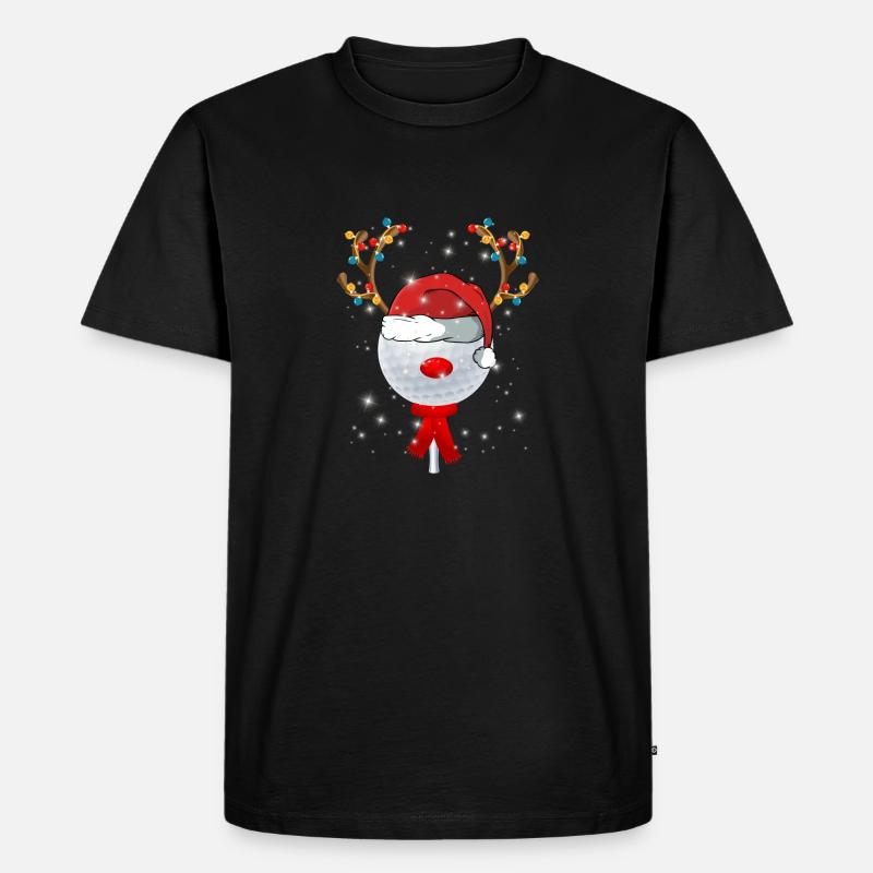 Weihnachtsgolfball - Männer Premium Bio T-Shirt - Schwarz