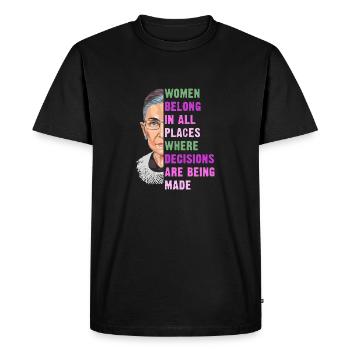 Les femmes appartiennent à tous les lieux où les décisions sont prises - T-shirt Premium bio Homme - noir - Devant - Nico (187cm)