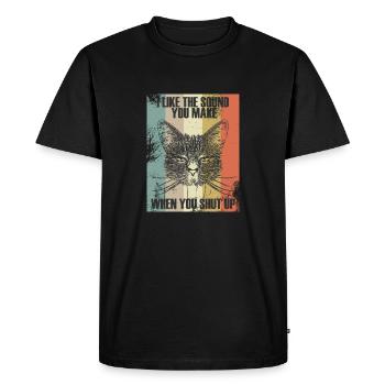Je suis le son que tu fais quand tu es chat - T-shirt Premium bio Homme - noir - Devant - Nico (187cm)