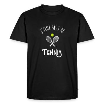 je peux pas j'ai tennis - T-shirt Premium bio Homme - noir - Devant - Nico (187cm)