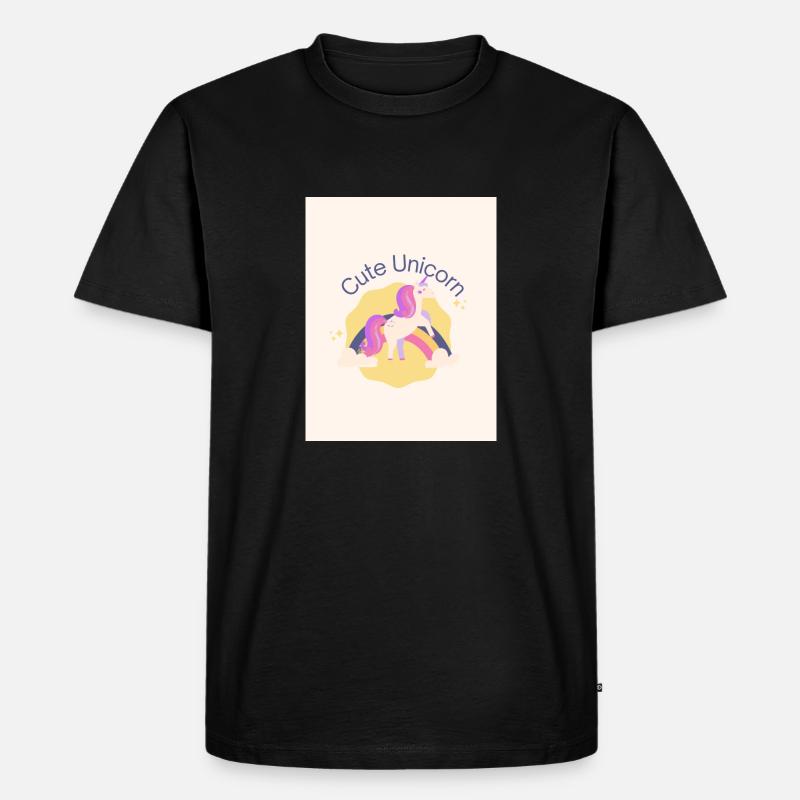Süßes Einhorn - Männer Premium Bio T-Shirt - Schwarz
