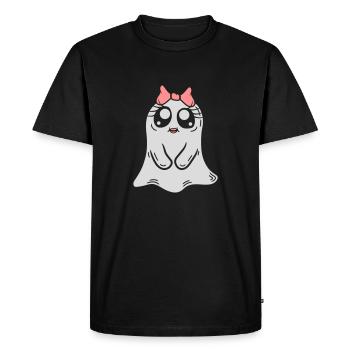 Comic Little Ghost Girl - Men's Premium Organic T-Shirt - black - Front - Nico (187cm)