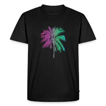 Tropical Rainbow Palm Beach Sun - Men's Premium Organic T-Shirt - black - Front - Nico (187cm)