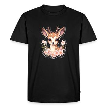 Roe deer - Men's Premium Organic T-Shirt - black - Front - Nico (187cm)