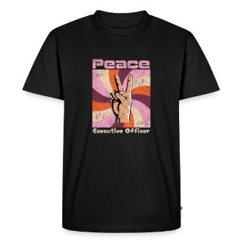 Paix. Style de vie hippie - T-shirt Premium bio Homme - noir - Devant - Nico (187cm)