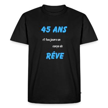 45 ans et toujours un corps de rêve - T-shirt Premium bio Homme - noir - Devant - Nico (187cm)