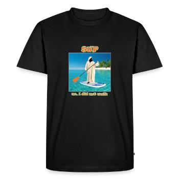 Jesus an Bord - Männer Premium Bio T-Shirt - Schwarz - Vorne - Nico (187cm)