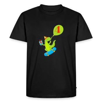 4e anniversaire dinosaure mignon - T-shirt Premium bio Homme - noir - Devant - Nico (187cm)