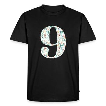 9th Floral Anniversary - Men's Premium Organic T-Shirt - black - Front - Nico (187cm)