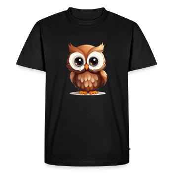 Cute little owl - Men's Premium Organic T-Shirt - black - Front - Nico (187cm)