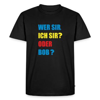 Qui, monsieur - T-shirt Premium bio Homme - noir - Devant - Nico (187cm)