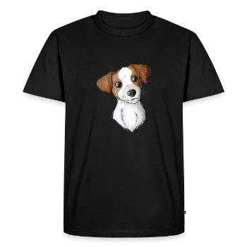 Modèle Jack Russell 2 2 - T-shirt Premium bio Homme - noir - Devant - Nico (187cm)