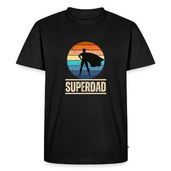 T-shirt rétro vintage « Superdad » - T-shirt Premium bio Homme - noir - Devant - Nico (187cm)